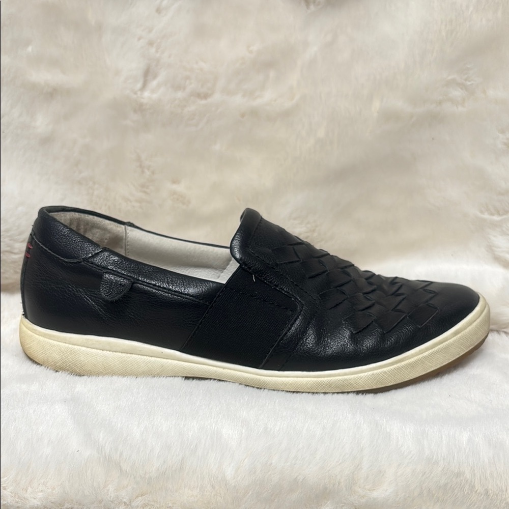 Josef Seibel Black Leather Slip-On Shoes
